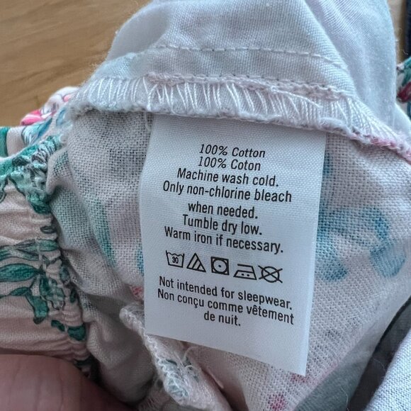 Janie and Jack Pink Floral Print Paperbag Waist Cotton Shorts Girl's Size 2T - Picture 7 of 7